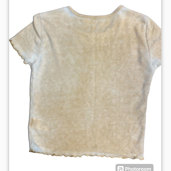 American Eagle brown/tan New York City Tennis cropped tee. XS. Waffle knit - Picture 3 of 10